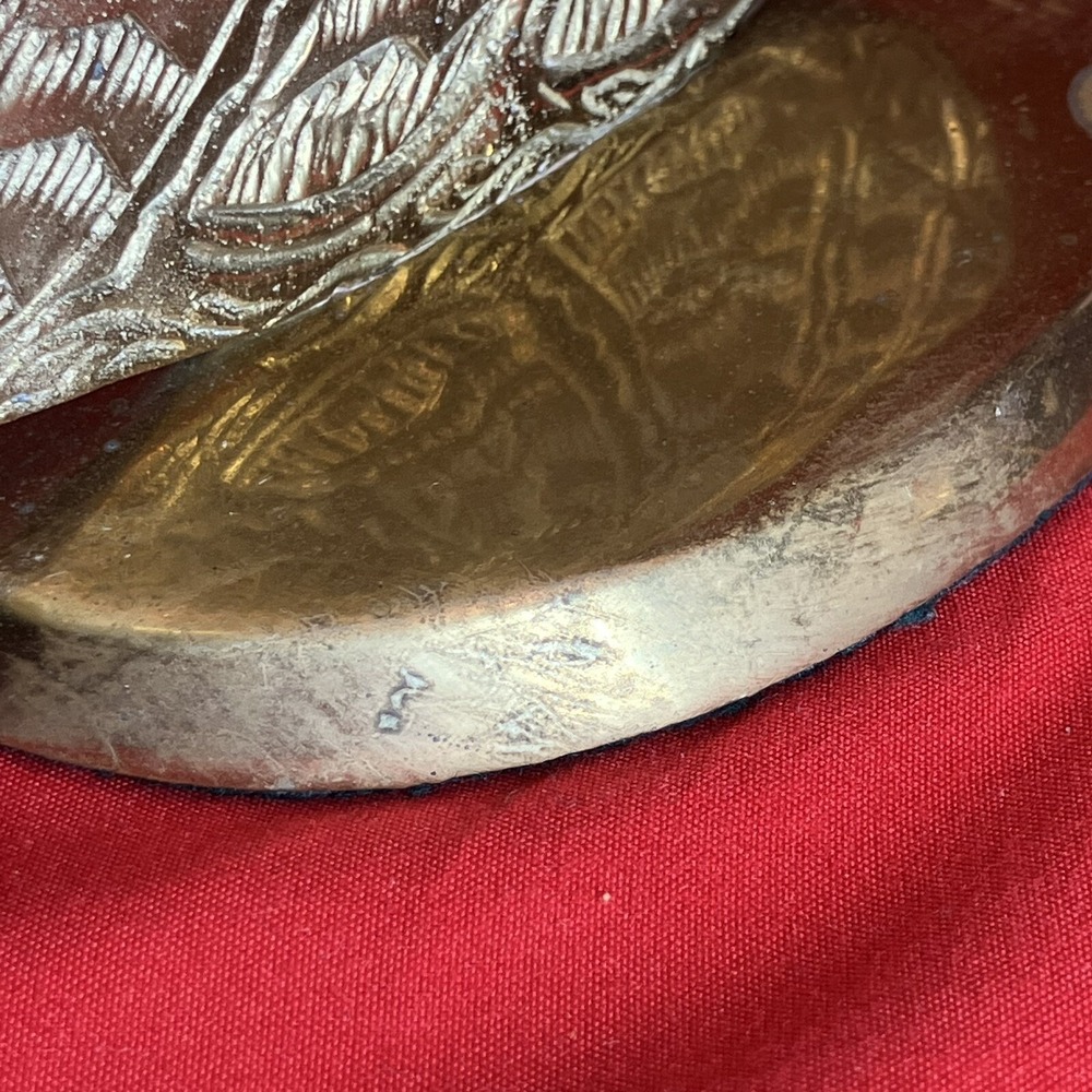 Vintage 9" Angel / 2D /‎ Etched Solid Brass / Flowing Dress Wings / Decor / Flaw - Picture 9 of 13